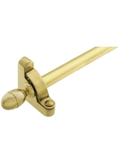 28 1/2 inch Heritage Acorn Tip Stair Rod - 1/2 inch Diameter Brass With Standard Brackets in Polished Brass.
